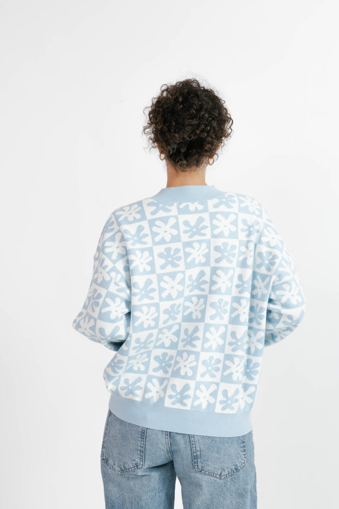 Floral Checkered Sweater Acorn Home + Apparel