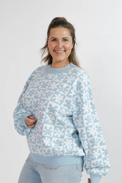 Floral Checkered Sweater Acorn Home + Apparel