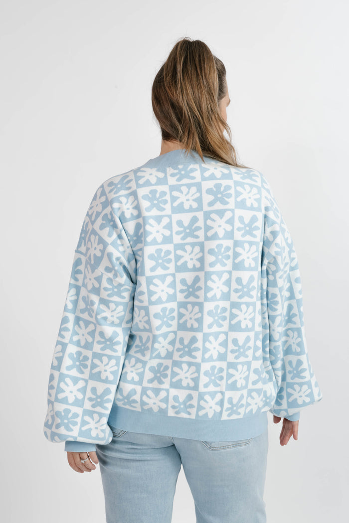 Floral Checkered Sweater Acorn Home + Apparel