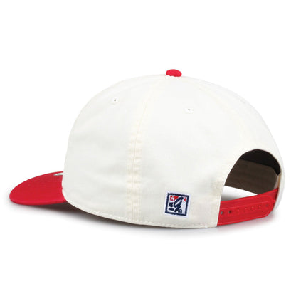 Georgia Original Circle snapback hat showing adjustable snap closure and The Game logo, rear view