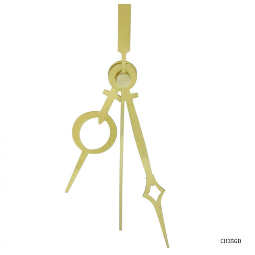 gold clock hands set with decorative hour, minute, and second hands for DIY wall clocks