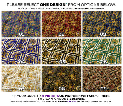 Golden Lion Apparel Fabric 3Meters+, 9 Designs | 8 Fabric Options | Baroque Fabric By the Yard | D20332