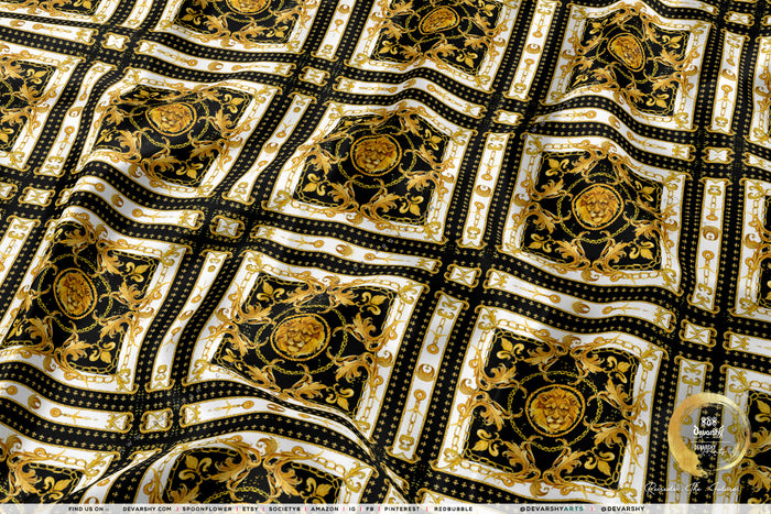 Golden Lion Apparel Fabric 3Meters+, 9 Designs | 8 Fabric Options | Baroque Fabric By the Yard | D20332