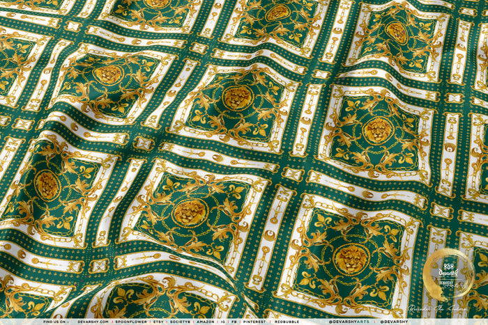Golden Lion Apparel Fabric 3Meters+, 9 Designs | 8 Fabric Options | Baroque Fabric By the Yard | D20332