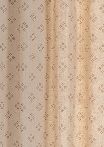 Harvest linen cotton textured minimal design curtain for living room - Light Reduction - Brown - Single Piece