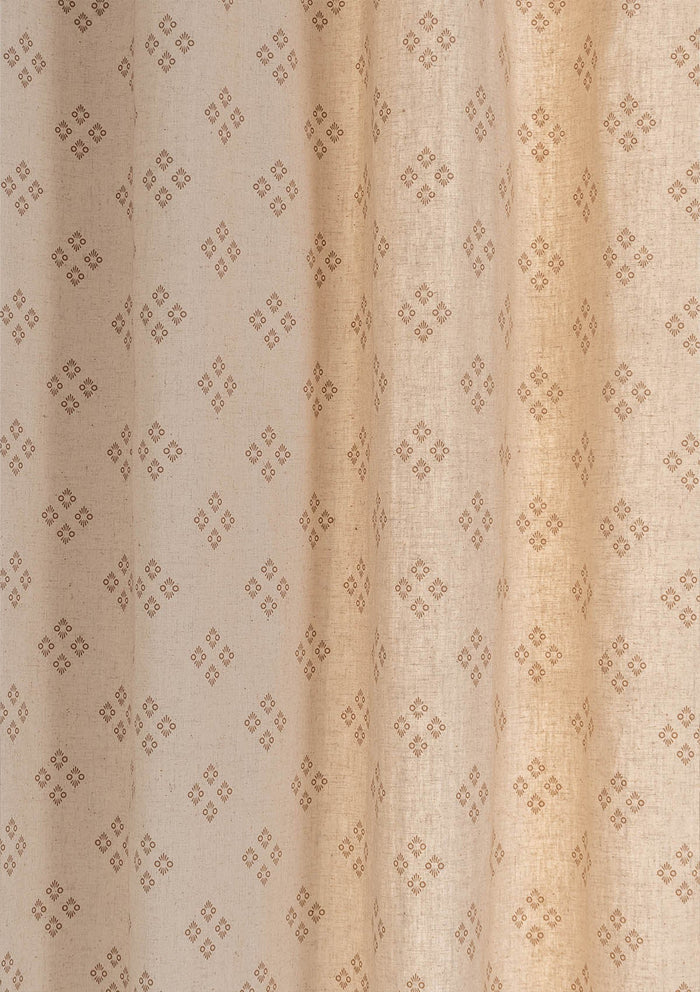 Harvest linen minimal design fabric for living room - Room darkening - Brown