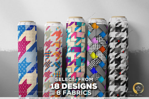 HOUNDSTOOTH Apparel Fabric 3Meters+, 9 Designs | 8 Fabrics Option | Checks Fabric By the Yard | 032