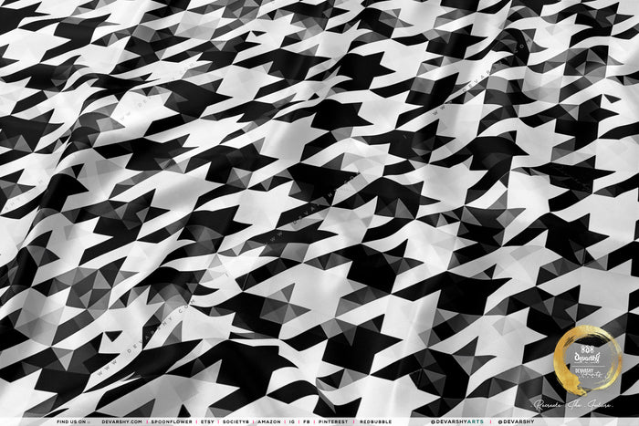 HOUNDSTOOTH Apparel Fabric 3Meters+, 9 Designs | 8 Fabrics Option | Checks Fabric By the Yard | 032
