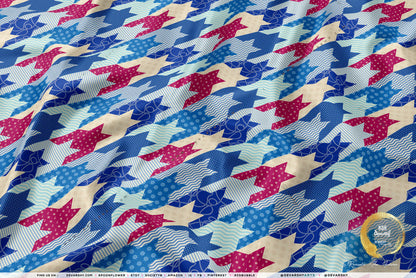 HOUNDSTOOTH Apparel Fabric 3Meters+, 9 Designs | 8 Fabrics Option | Checks Fabric By the Yard | 032