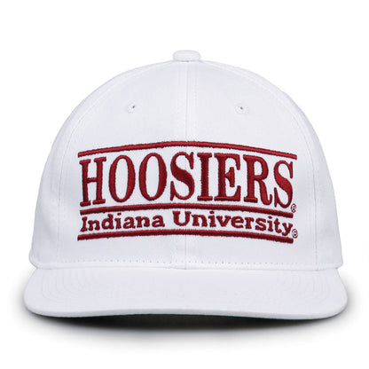 Indiana Retro Bar snapback hat in white, front view