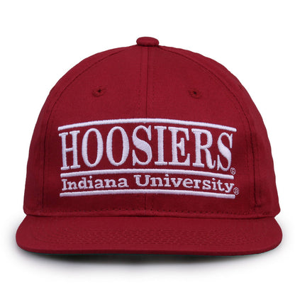 Indiana Retro Bar snapback hat in red, front view