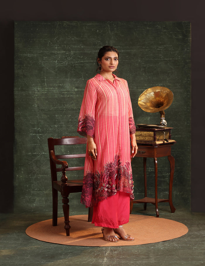 Kaira Embellished Shirt Kurta Set Online in Singapore