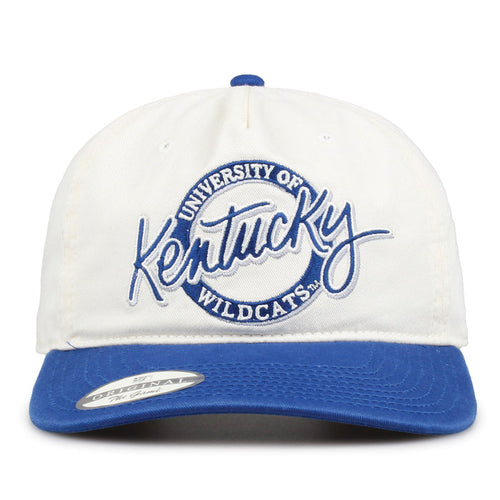 Kentucky Original Circle snapback hat with embroidered school design, front view