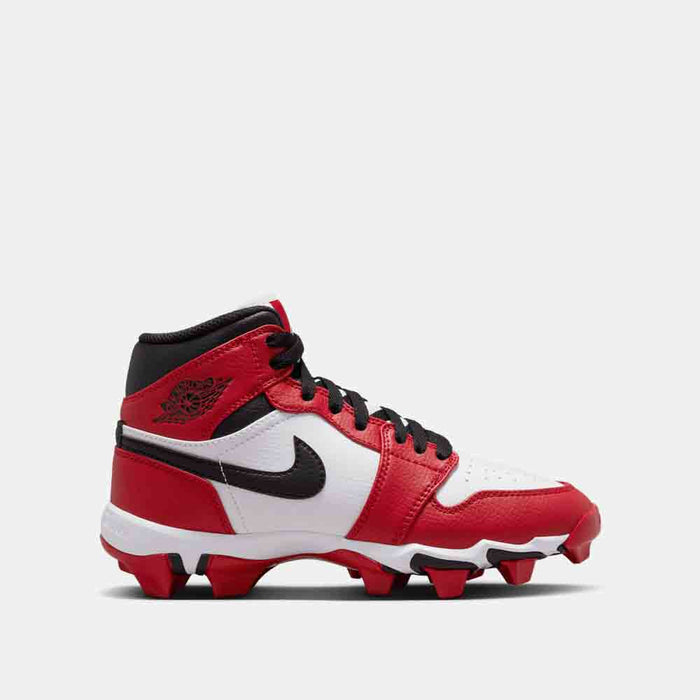 Side view of the Kids' Jordan 1 Mid Football Cleats.