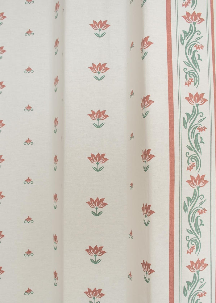 Lotus Pond 100% cotton minimal curtain for living room - Light Reduction - Multicolor - Single Piece