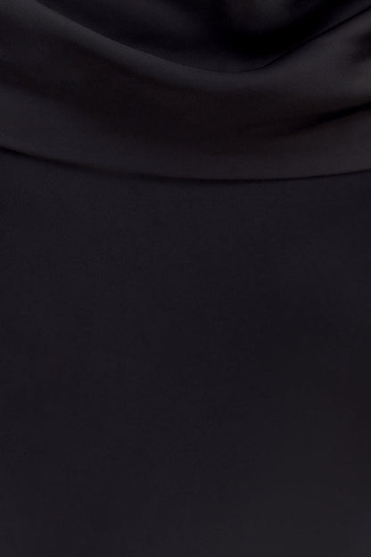 Lydia Cowl Neck Satin Maxi Dress - Black