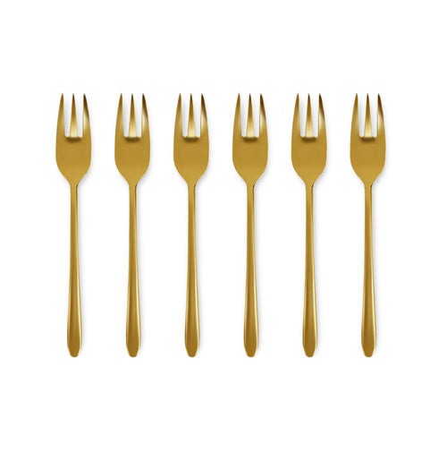 Malachite oro lucido - set 6 forchette dolce