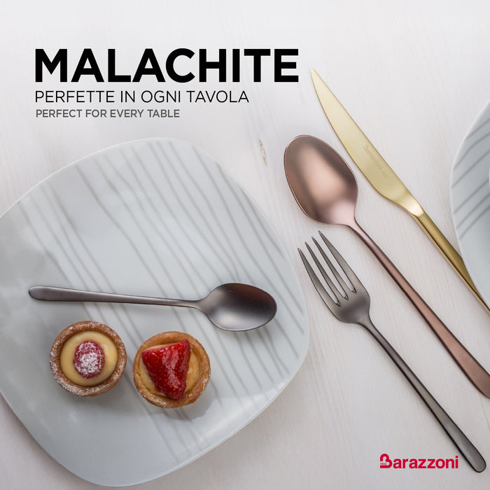 Malachite oro lucido - set posate 24 pezzi