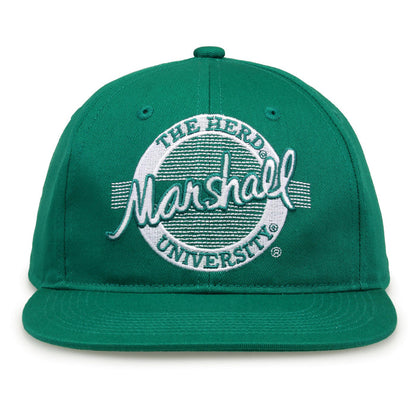 Marshall Retro Circle snapback hat in green, front view