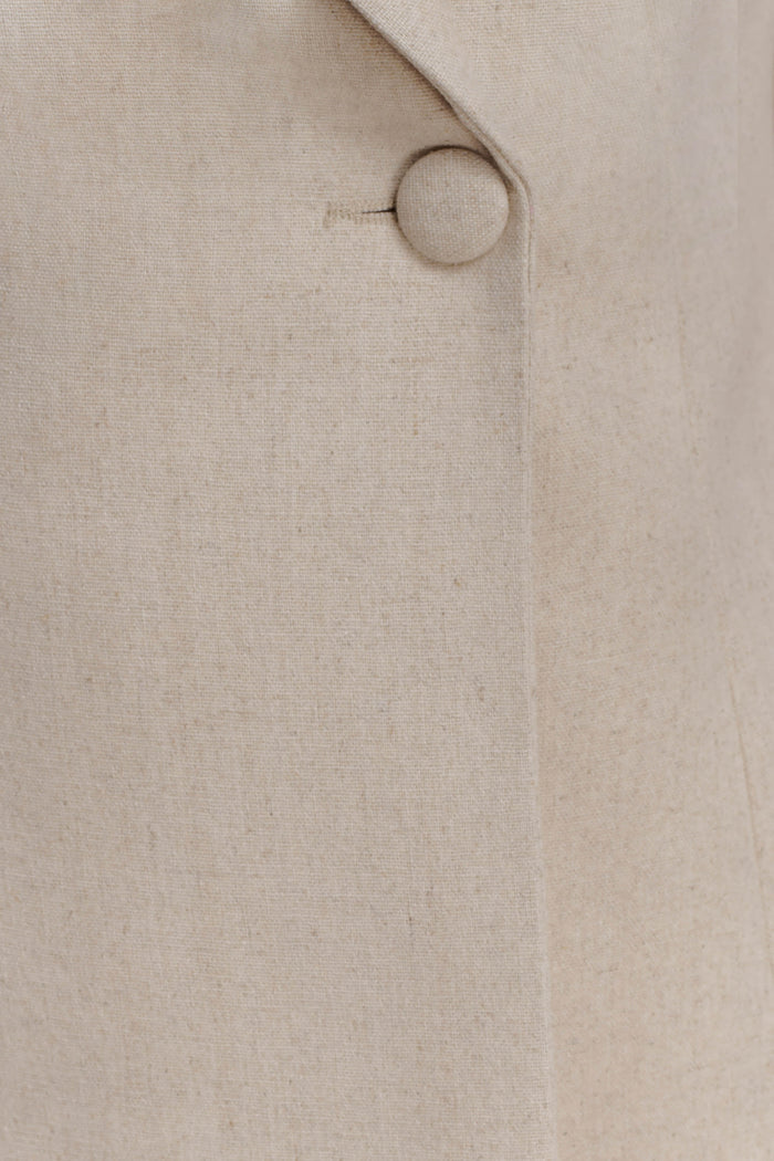 Martine Short Sleeve Linen Top - Natural