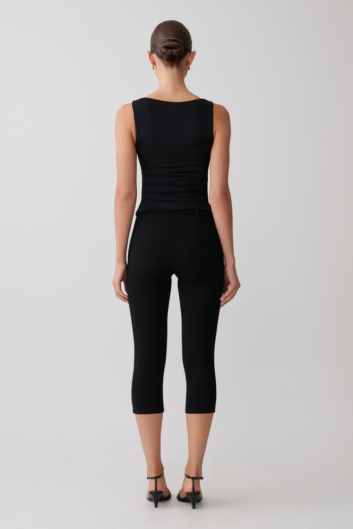 Millie Twist Sleeveless Top - Black