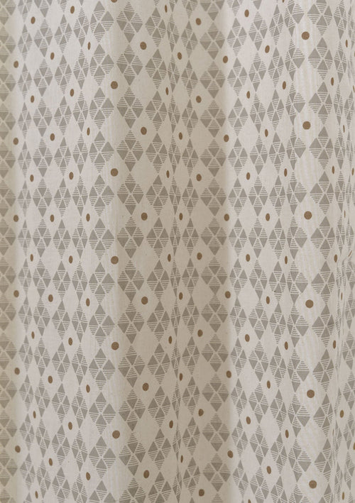 Mirage 100% cotton geometric sheer fabric for living room - Light filtering - Grey