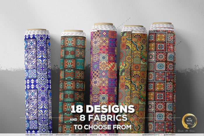 Morocco Bohemian Apparel Fabric 3Meters+, 9 Designs | 8 Fabrics Option | Fabric By the Yard | D20298