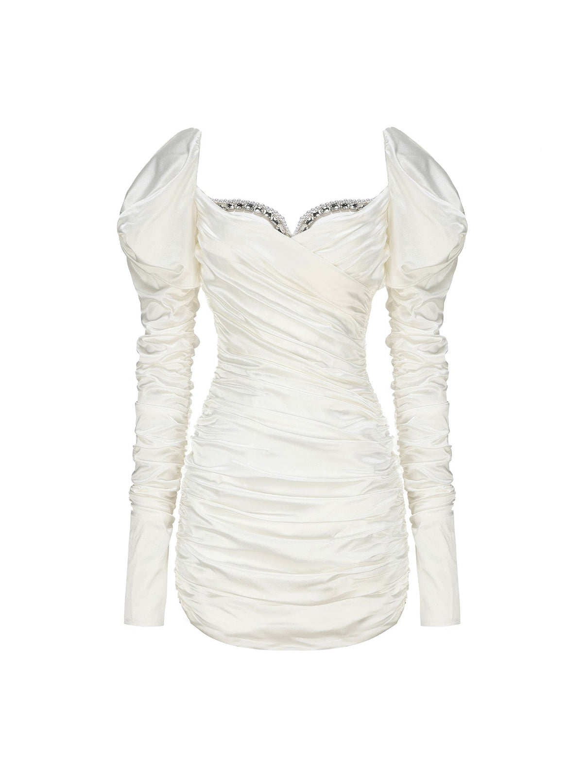 Daphne Satin Dress (White) (Final Sale)
