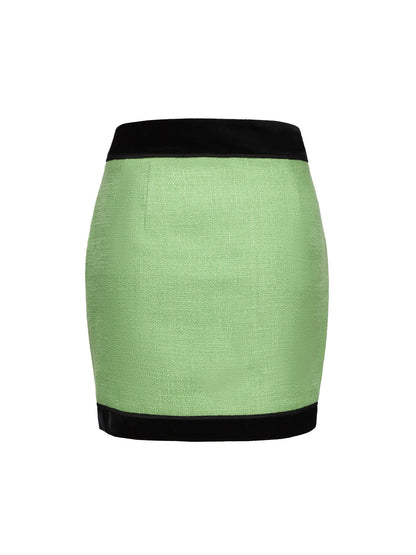 Michelle Tweed Skirt (Green) (Final Sale)