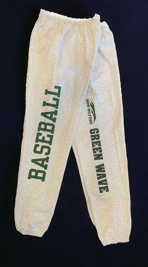 New Milford Green Wave Baseball ADULT Sweatpants