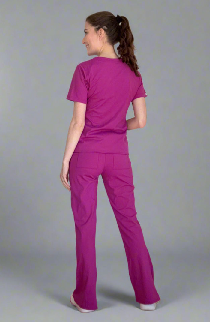Women's Scrubs Pendulum Top Magenta Pink OliveUs MDF Instruments