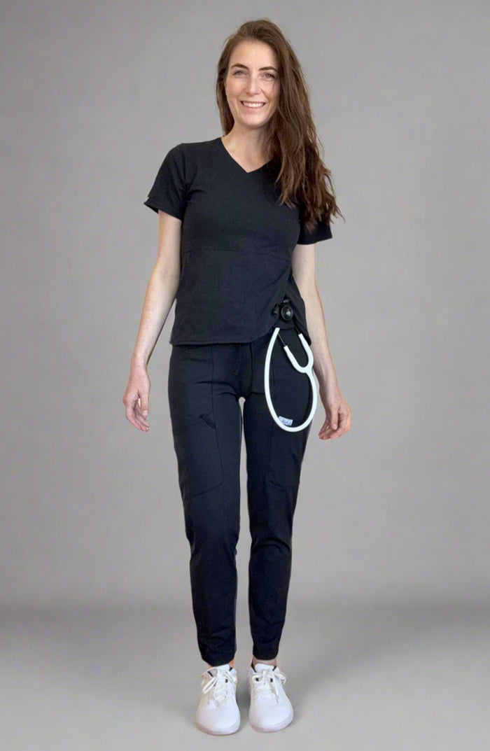 Women's Scrubs Pendulum Top Black OliveUs MDF Instruments