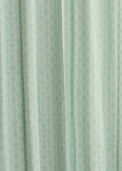 Pergola Nile Blue 100% cotton geometric curtain for living room & Bedroom - Room darkening - Single Piece