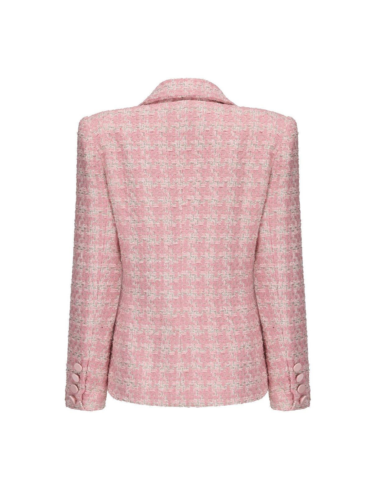 Maya Textured Lapel Pink Checkered Suit Jacket (Final Sale)