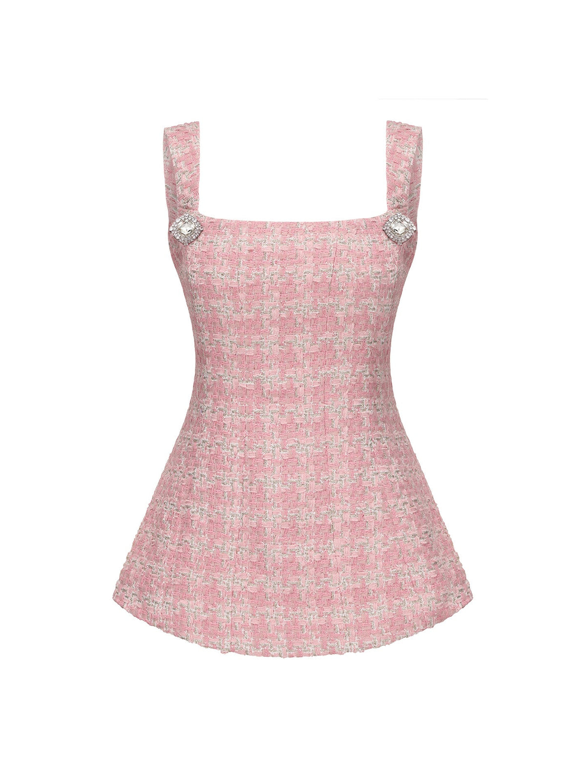 Annabella Textured Woven Pink Checkered Bow Top (Final Sale)
