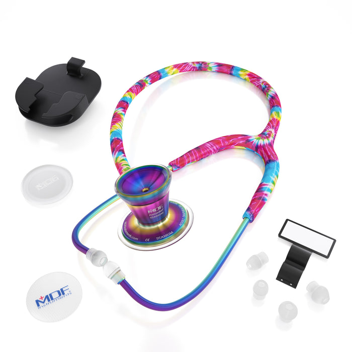 ProCardial Titanium Stethoscope MDF Instruments Haight Ash Kaleidoscope Tie Dye Print