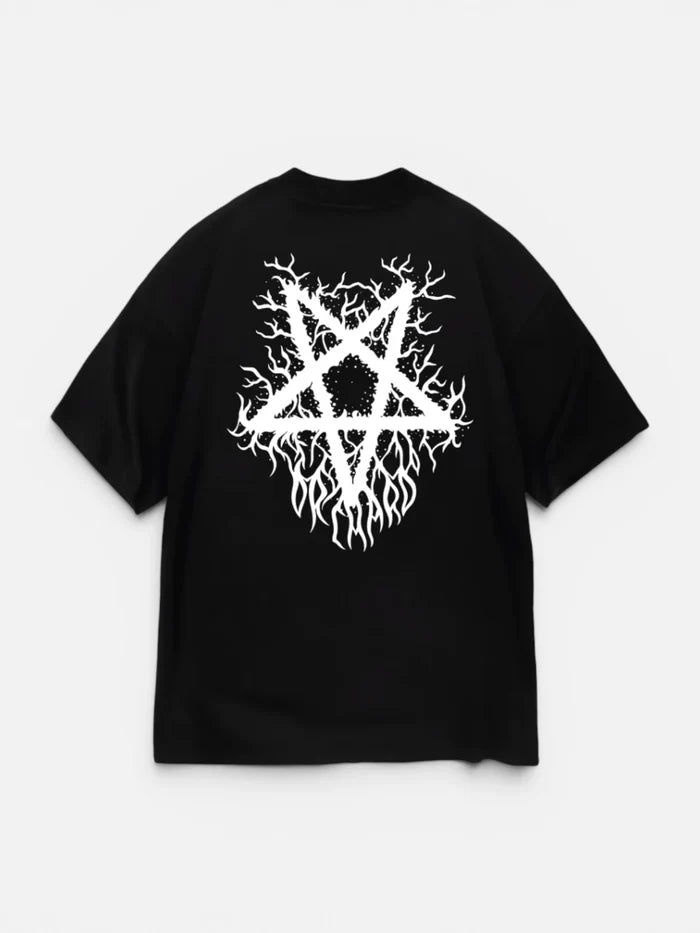 Remera Orchard Pentagram Negro