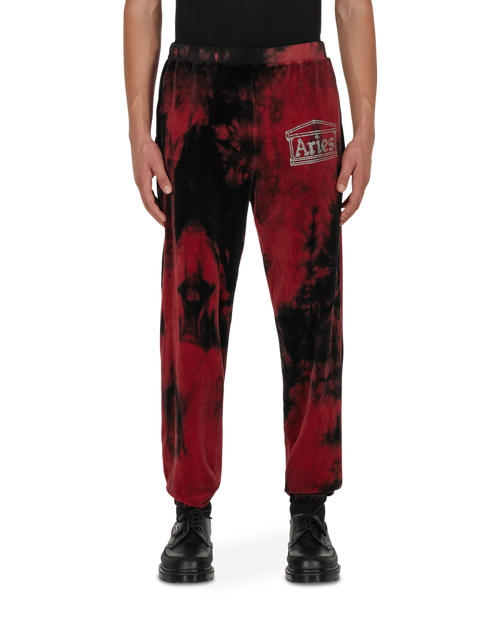 Aries Rhinestone Velour Sweatpant Red Pants Sweatpants FSAR30285 RD