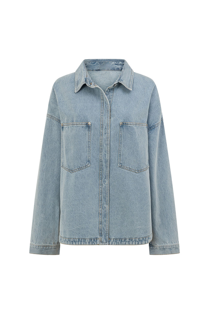 SAMPLE-Poet Denim Jacket  - Light Blue