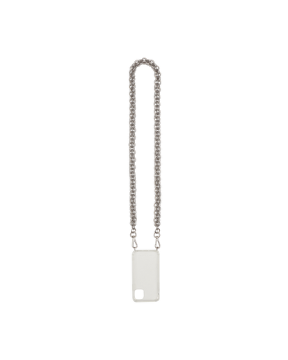 1017 Alyx 9SM Iphone Case 12 With Small Chunky Chain Strap Trasparent/Silver Tech and Audio Phone Cases AAUTH0016OT08 MTY0001