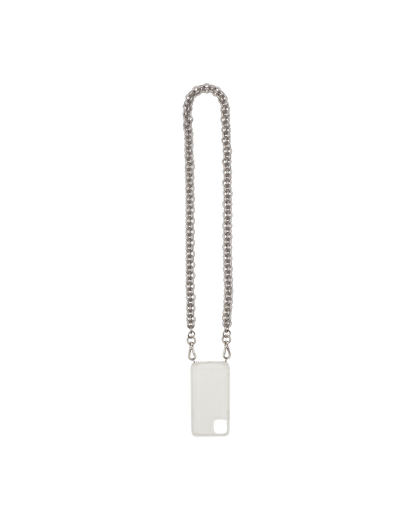 1017 Alyx 9SM Iphone Case 12 With Small Chunky Chain Strap Trasparent/Silver Tech and Audio Phone Cases AAUTH0016OT08 MTY0001