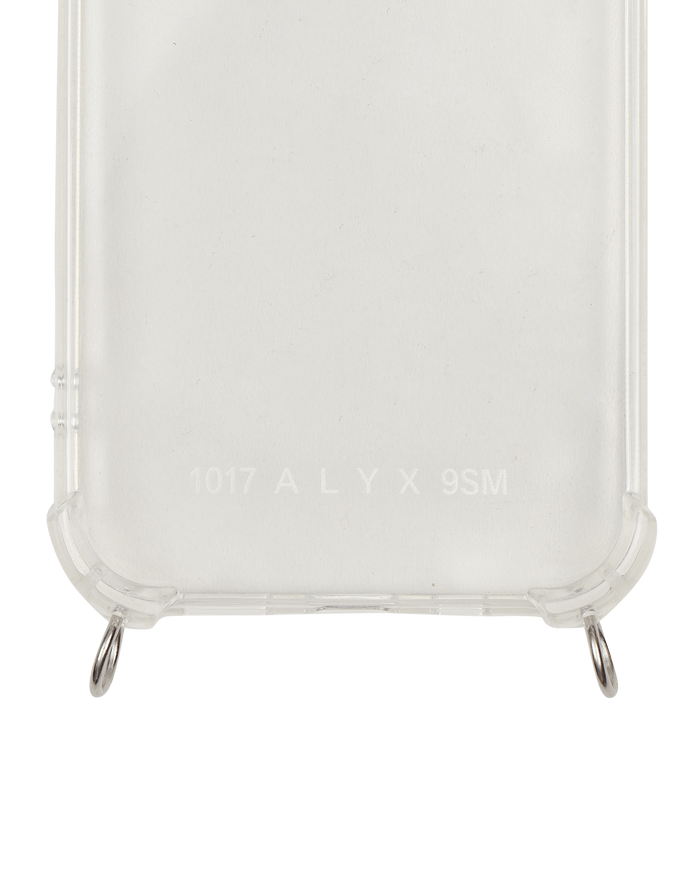 1017 Alyx 9SM Iphone Case 12 With Small Chunky Chain Strap Trasparent/Silver Tech and Audio Phone Cases AAUTH0016OT08 MTY0001
