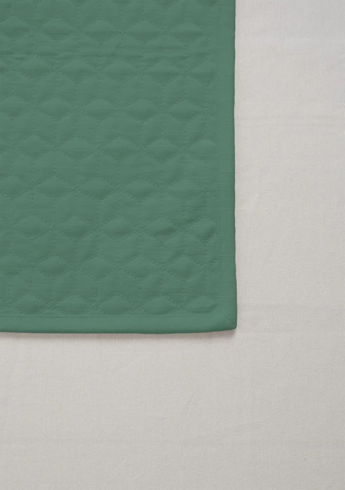 Solid aqua blue 100% cotton quilted placemat for 4 seater or 6 seater dining