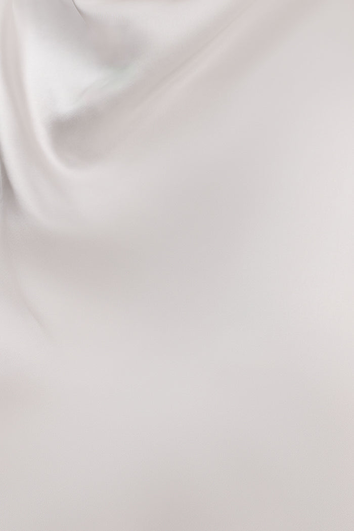 Sydney Asymmetrical Satin Halter Top - Ivory