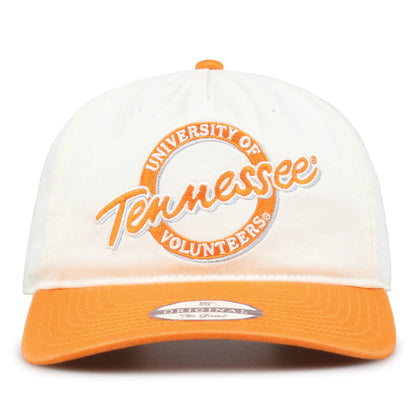 Tennessee Original Circle snapback hat with embroidered school design, front view