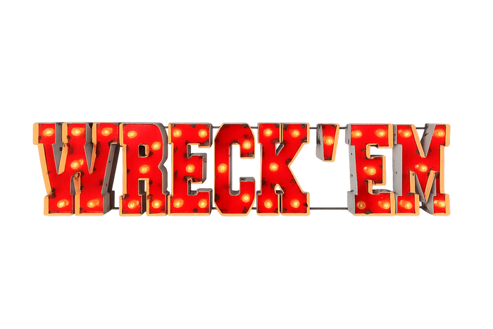 Texas Tech Wreck'em Lighted recycled metal wall decor