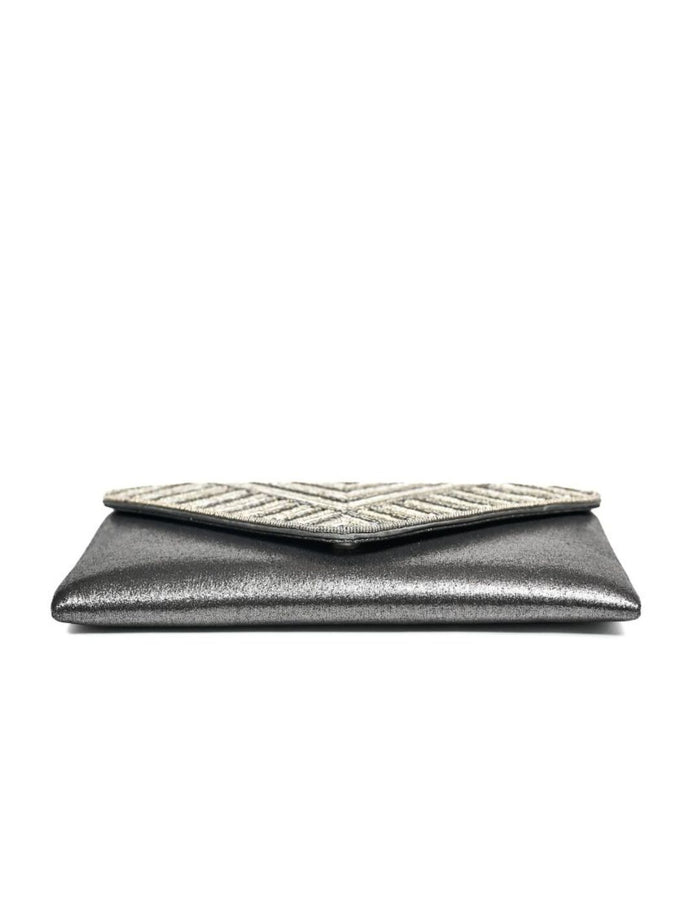 The Metallic Grey Clutch