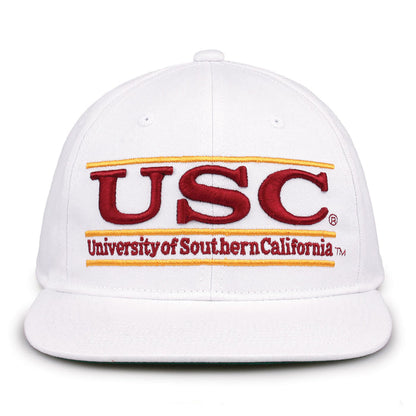 USC Retro Bar snapback hat in white, front view